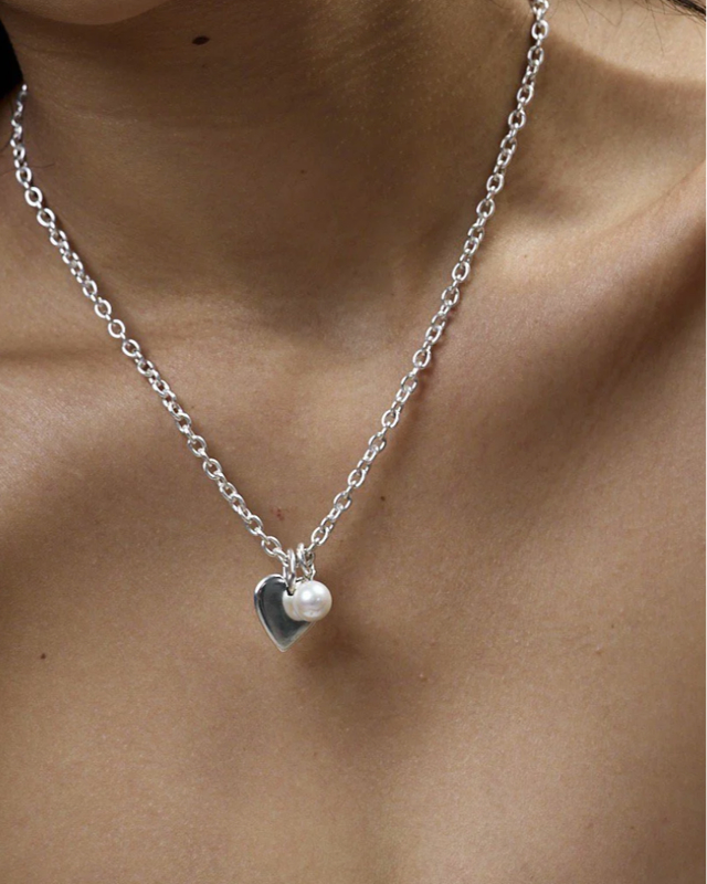 Heart Pearl necklace(yoaa)