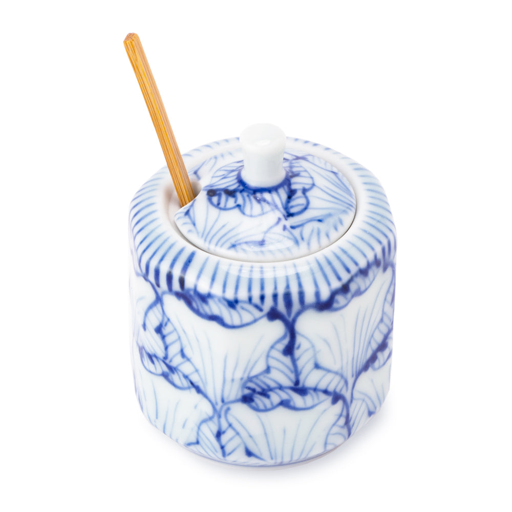 Spice Jar with Lid Spoon / Floral Petal