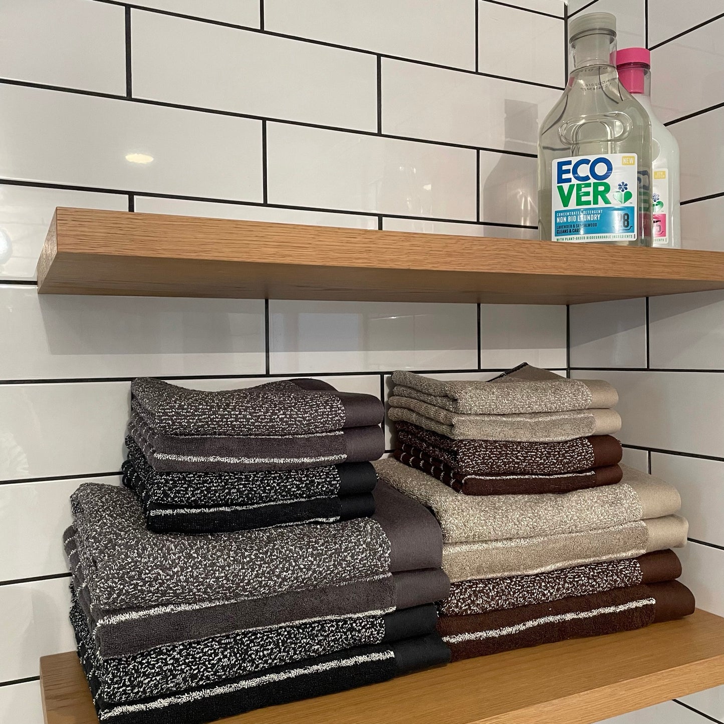 【WA-SHI Stripe of Imabari Towel】Bath Towel, Face Towel, Hand Towel, Handkerchief/ Begie, Brown, Grey, Black