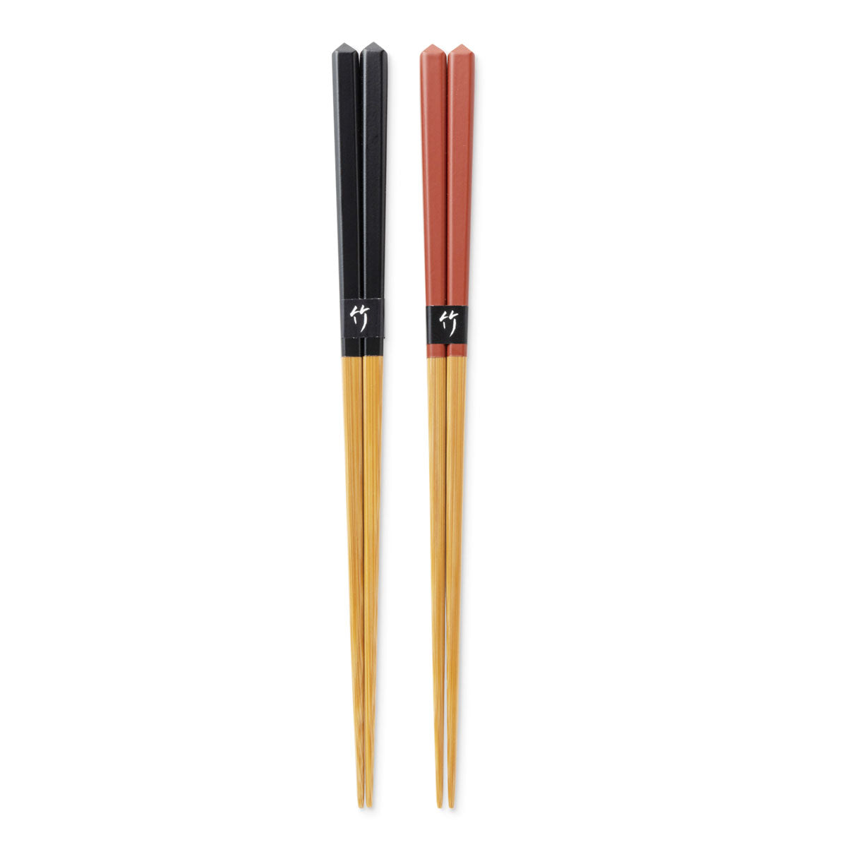 Diamond cut large chopsticks pair set (BLACK×BROWN)