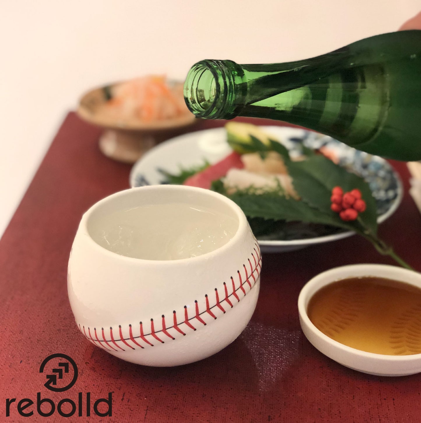 Baseball design  glass made in Hasami