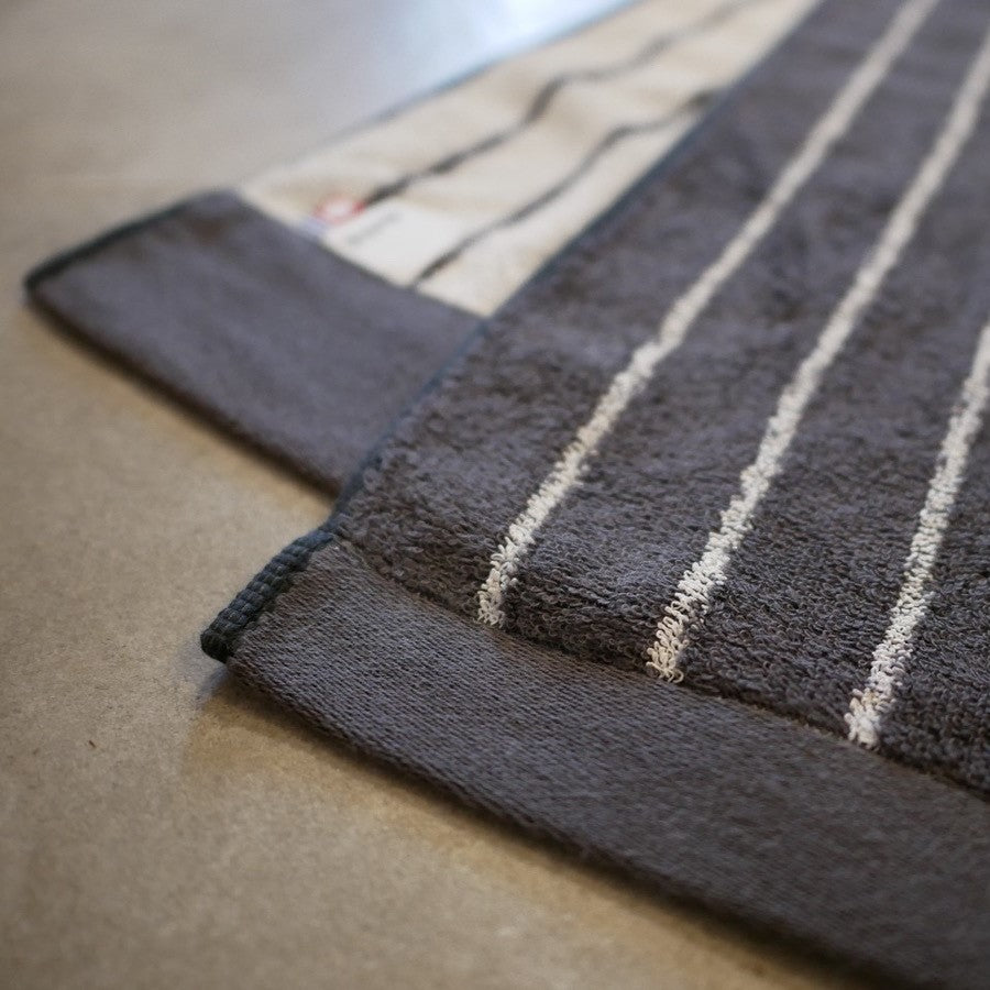 【WA-SHI Stripe of Imabari Towel】Bath Towel, Face Towel, Hand Towel, Handkerchief/ Begie, Brown, Grey, Black