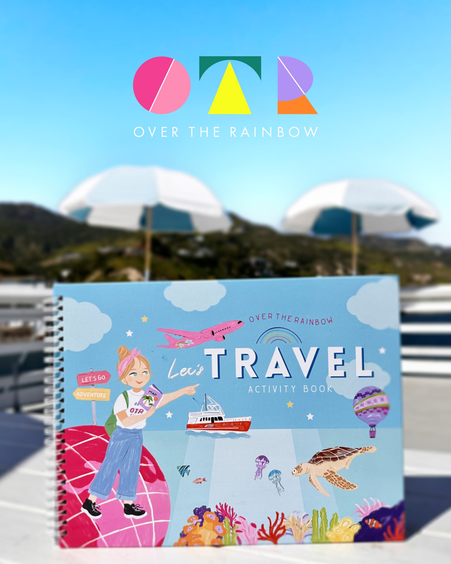 Let's Travel Activity Book with 8color pen（OVER THE RAINBOW）